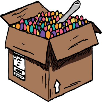 A distressed cereal box from the Food from E-Bay series.