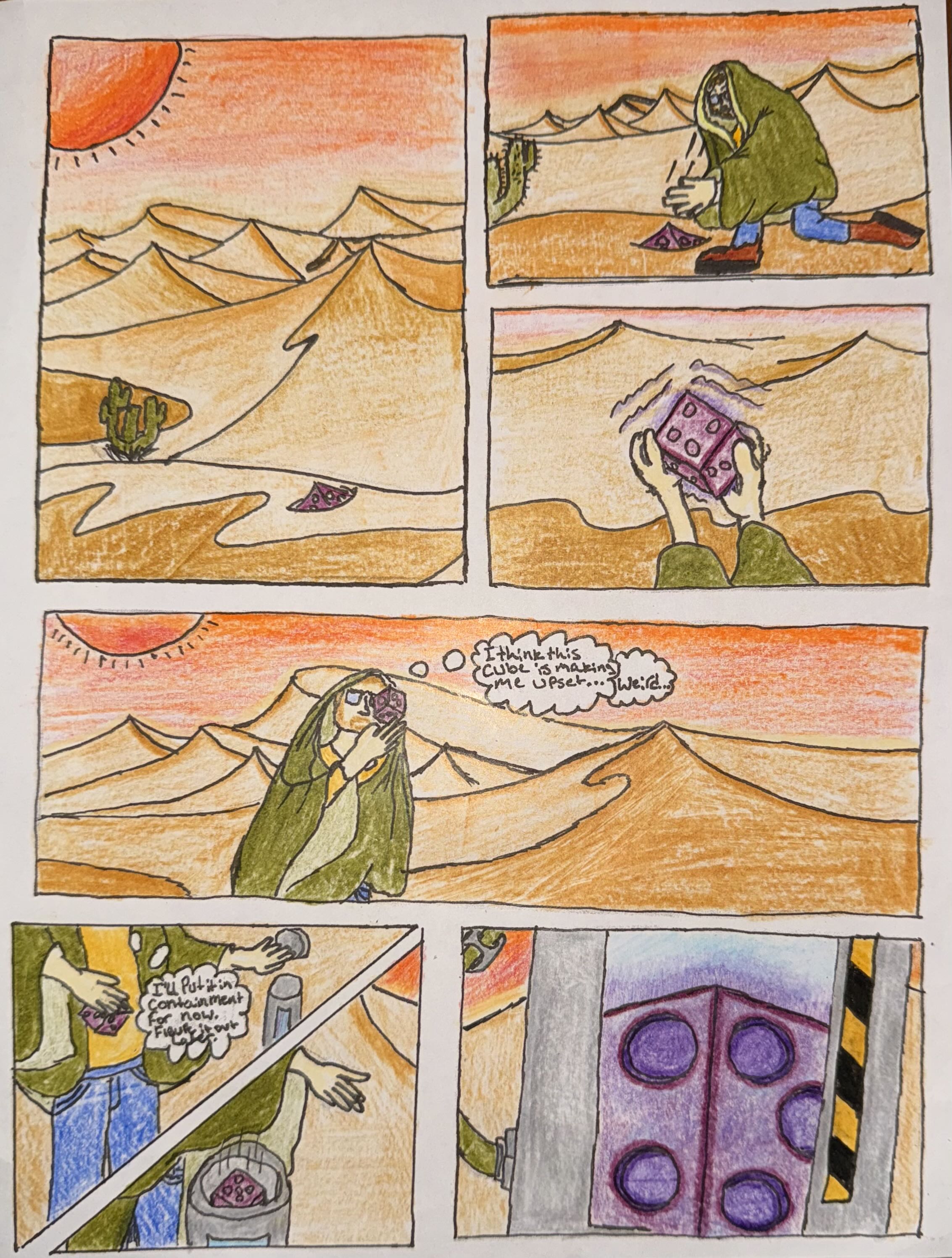 A comic of an ominous cube.